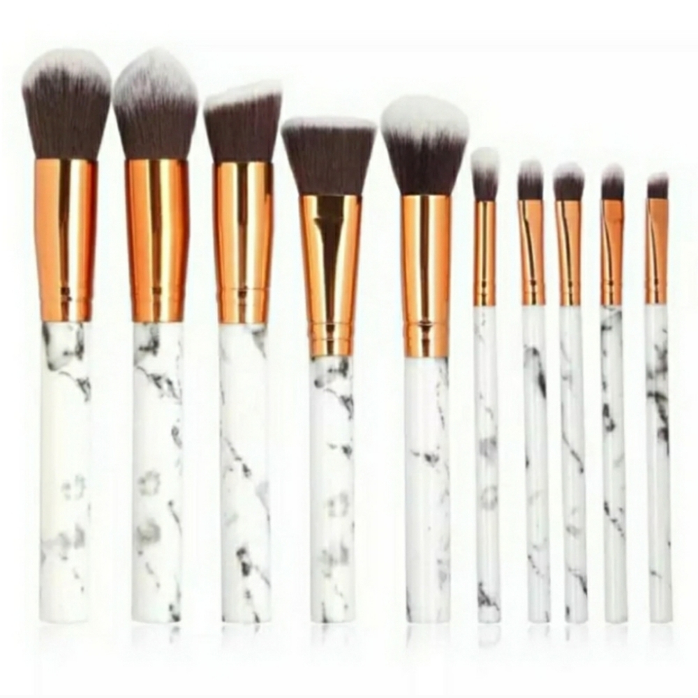 Grey Marble Makeup Brush Set